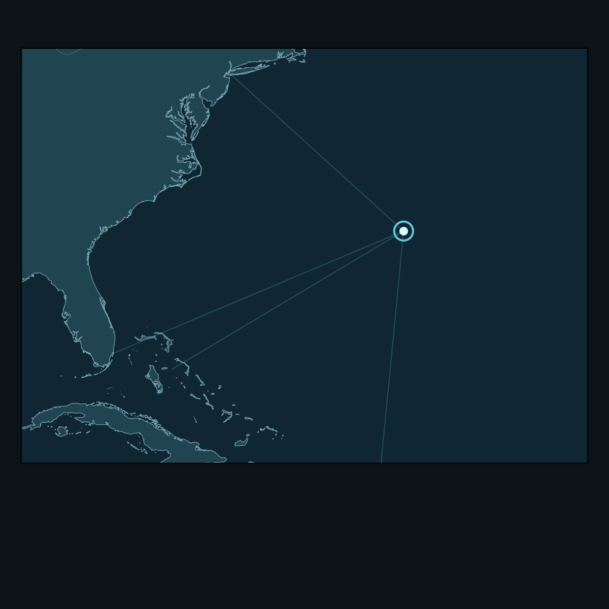 Regional map highlighting Bermuda within its wider geographic context
