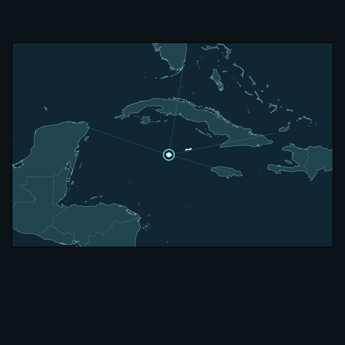 Regional map highlighting Cayman Islands within its wider geographic context